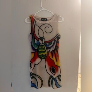 Ed Hardy Siberia Hills Mesh Mini Dress